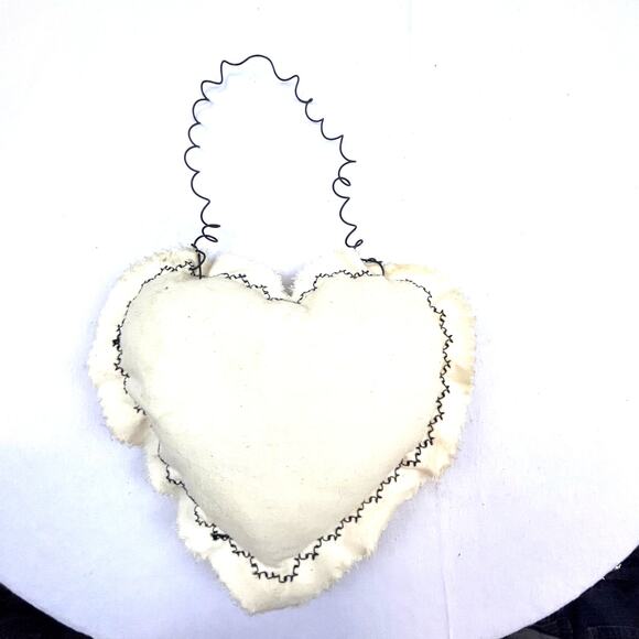 Cloth Heart with Wire hanger I Corinthians 13:13 faith hope & Love handmade - Picture 2 of 5